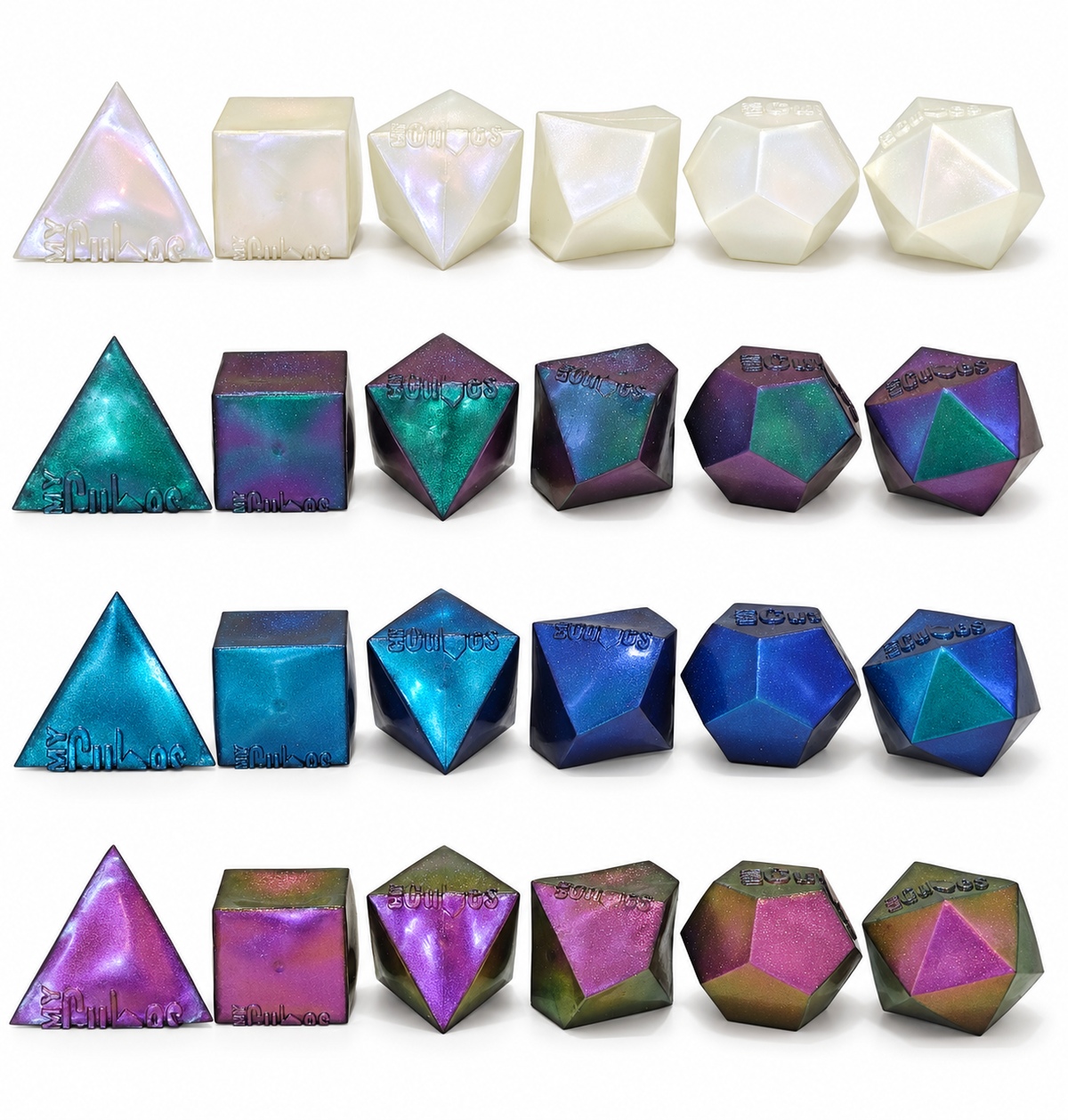 PolySquish Discovery Series #2 squishies in four colourways