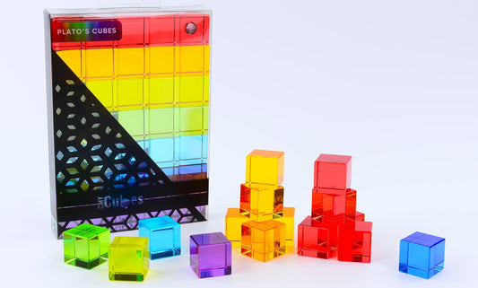 Plato's Cubes in spectrum colours arranged for Montessori sensory play