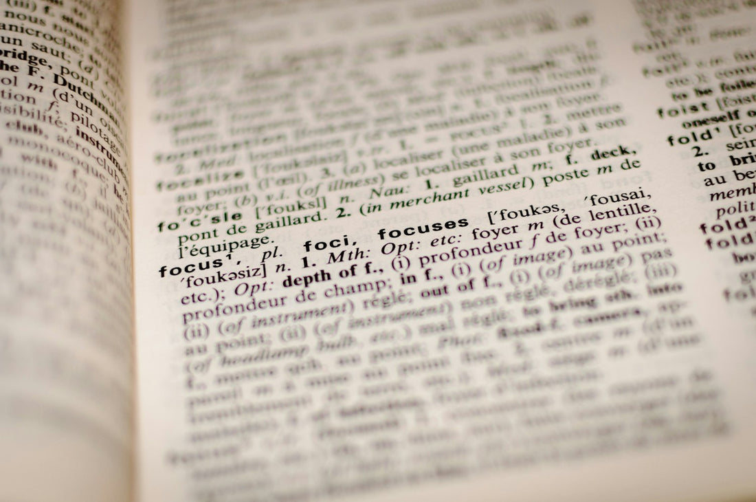 Close-up of an open dictionary page, illustrating what etymology is and the word origins hidden inside everyday words