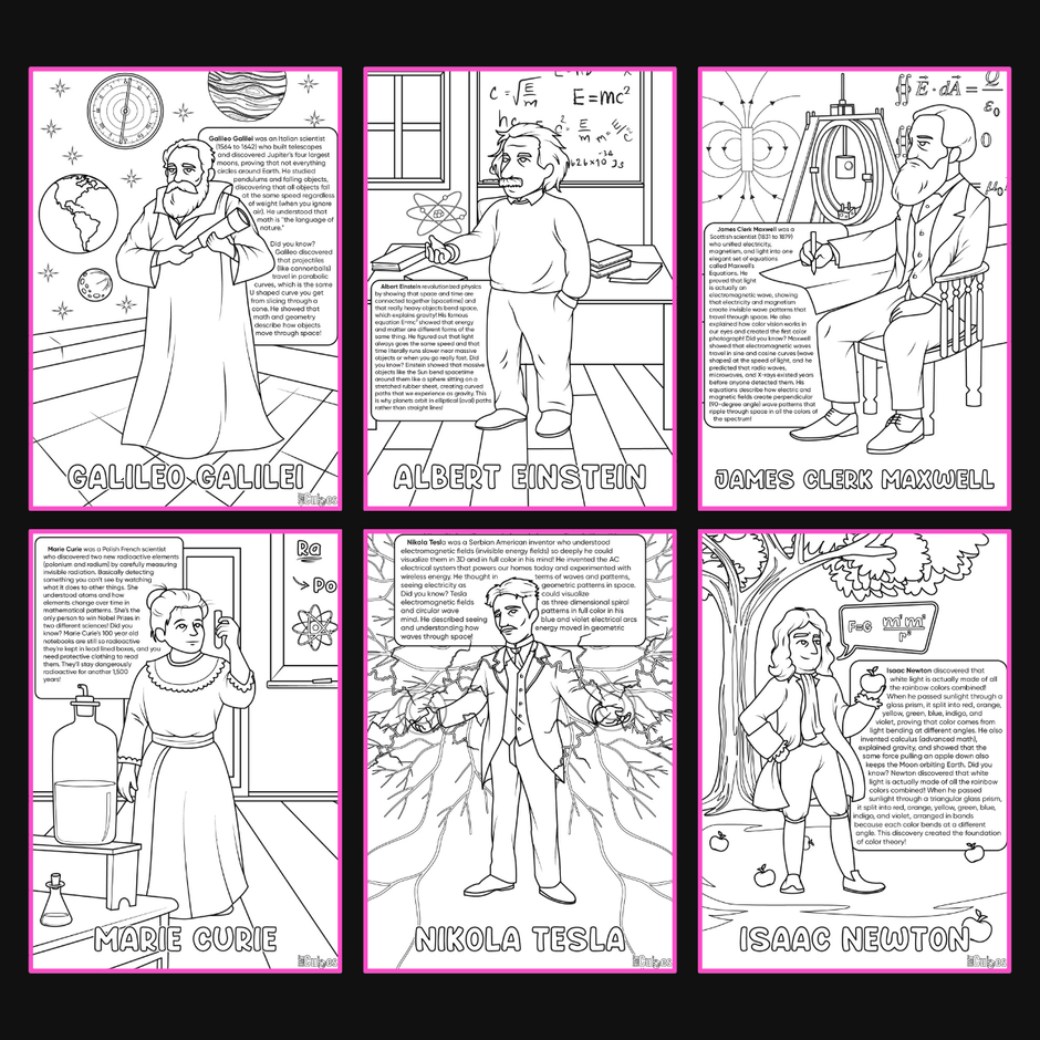 Brilliant Minds Colouring In Series: Light, Colour & Physics Masters